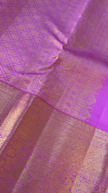 Yellow & Pink Pure Kanchipuram Silk Saree | Silk Mark Certified