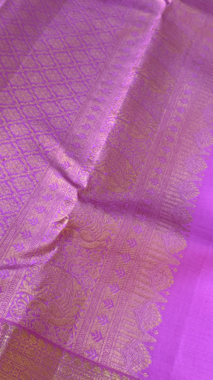 Yellow & Pink Pure Kanchipuram Silk Saree | Silk Mark Certified