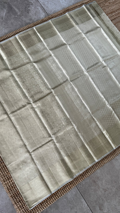Tissue Kanchivaram Silk Saree – Half White