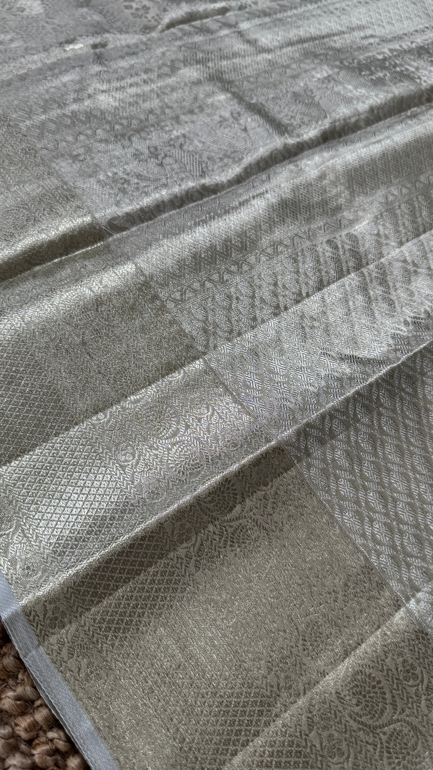Tissue Kanchivaram Silk Saree – Half White