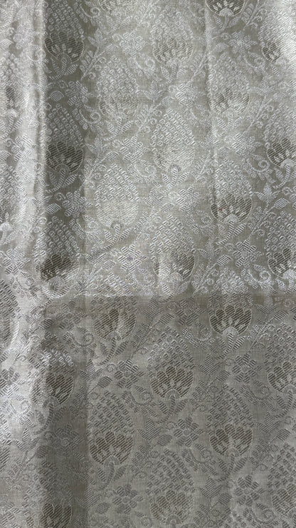 Tissue Kanchivaram Silk Saree – Half White