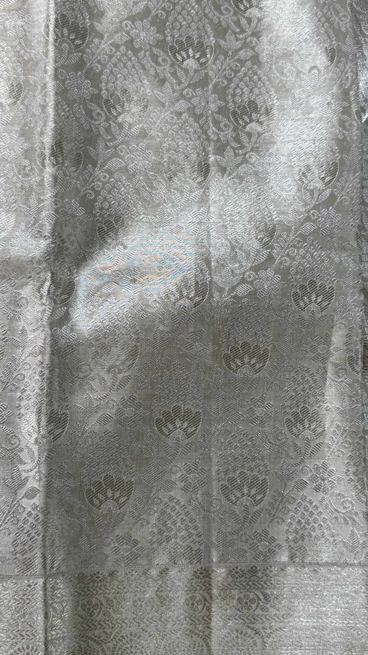 Tissue Kanchivaram Silk Saree – Half White