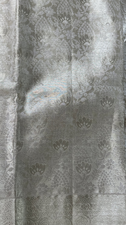 Tissue Kanchivaram Silk Saree – Half White