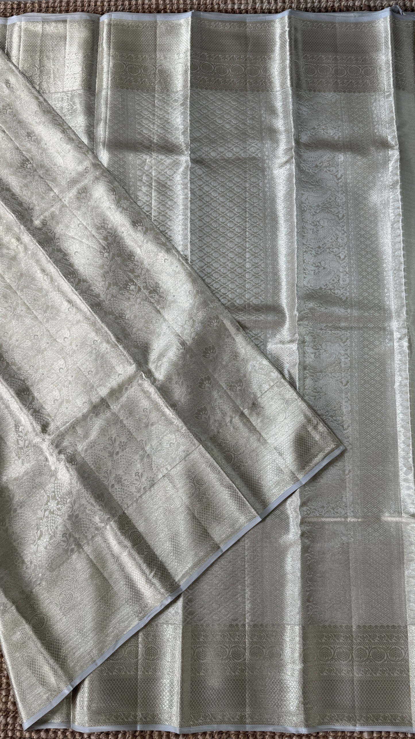 Tissue Kanchivaram Silk Saree – Half White