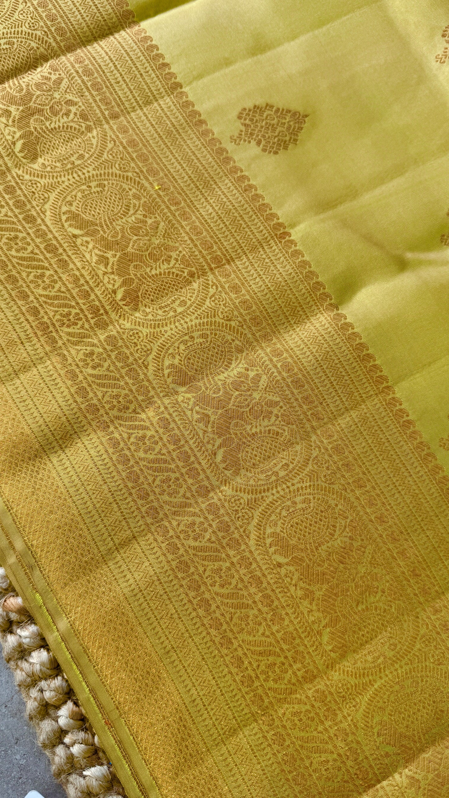 Champagne Pure Kanchipuram Silk Saree | Silk Mark Certified