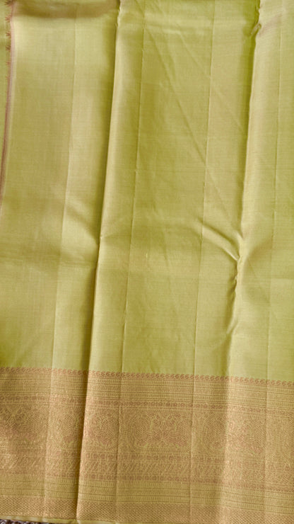 Champagne Pure Kanchipuram Silk Saree | Silk Mark Certified