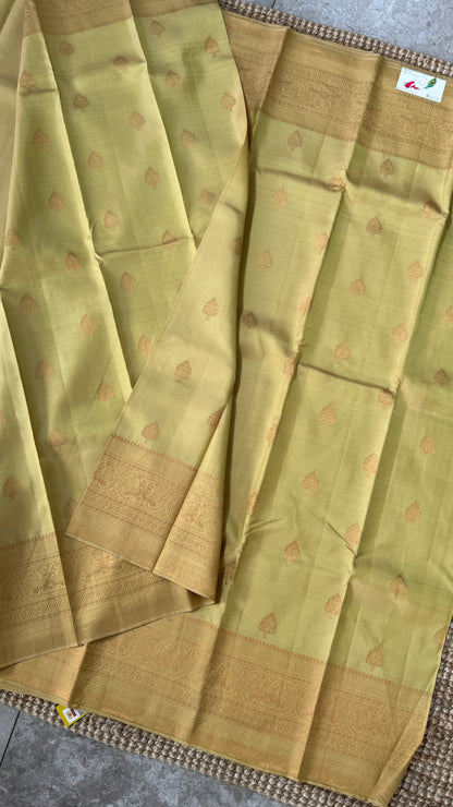 Champagne Pure Kanchipuram Silk Saree | Silk Mark Certified