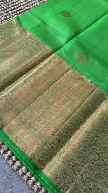 Green Pure Handloom Kanchipuram Silk Saree | Silk Mark Certified