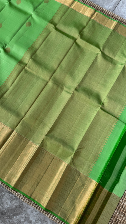 Green Pure Handloom Kanchipuram Silk Saree | Silk Mark Certified