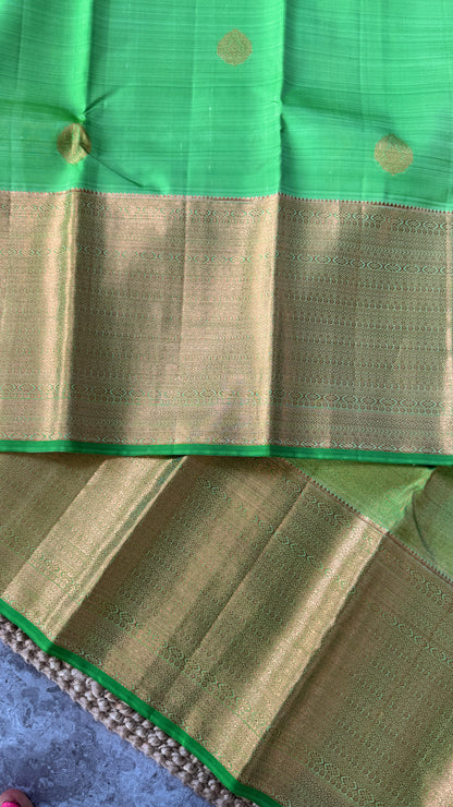 Green Pure Handloom Kanchipuram Silk Saree | Silk Mark Certified