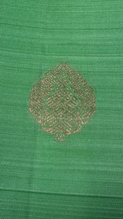 Green Pure Handloom Kanchipuram Silk Saree | Silk Mark Certified