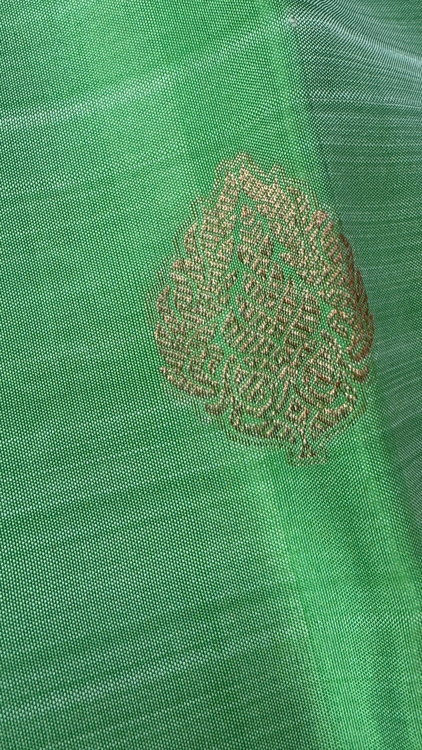 Green Pure Handloom Kanchipuram Silk Saree | Silk Mark Certified