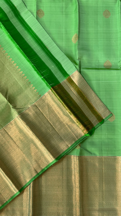 Green Pure Handloom Kanchipuram Silk Saree | Silk Mark Certified