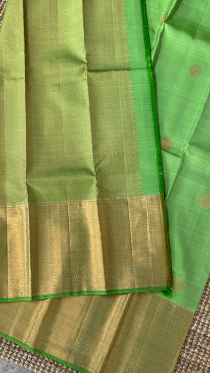 Green Pure Handloom Kanchipuram Silk Saree | Silk Mark Certified