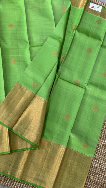 Green Pure Handloom Kanchipuram Silk Saree | Silk Mark Certified