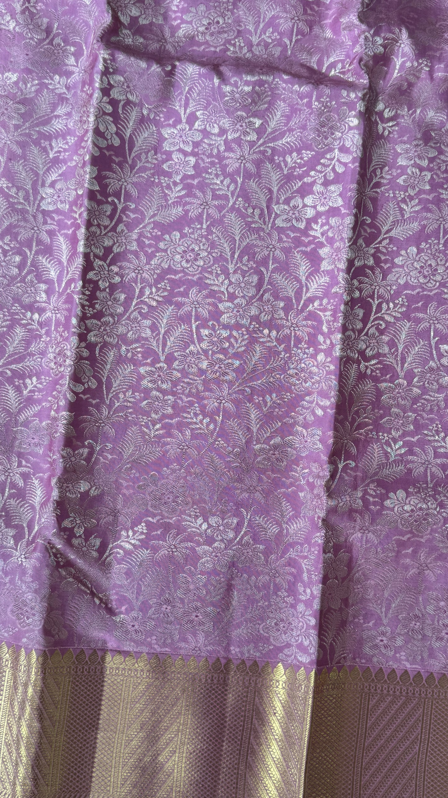 Pink & Gold Pure Handloom Kanchipuram Silk Saree | Silk Mark Certified