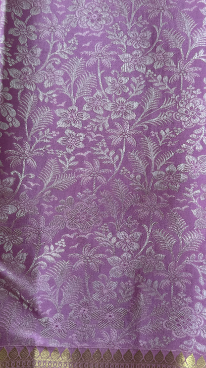Pink & Gold Pure Handloom Kanchipuram Silk Saree | Silk Mark Certified