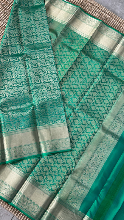 Exquisite Green Pure Kanchipuram Silk Saree | Silk Mark Certified