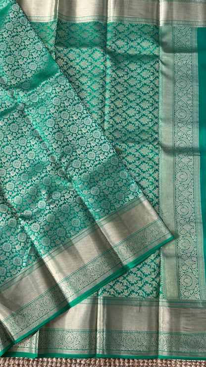 Exquisite Green Pure Kanchipuram Silk Saree | Silk Mark Certified