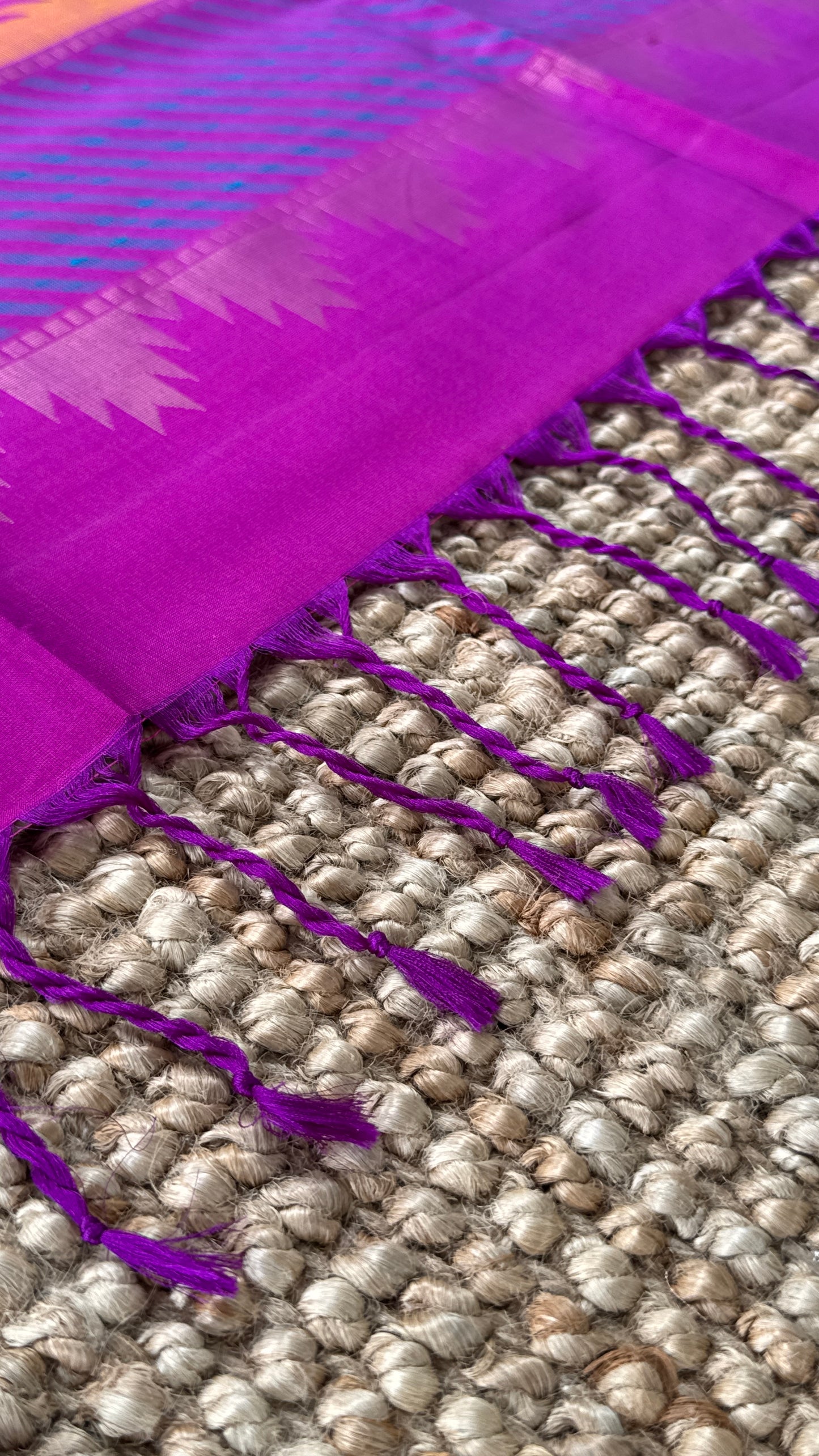 Blue & Pink Pure Soft Silk Handloom Saree | Silk Mark Certified
