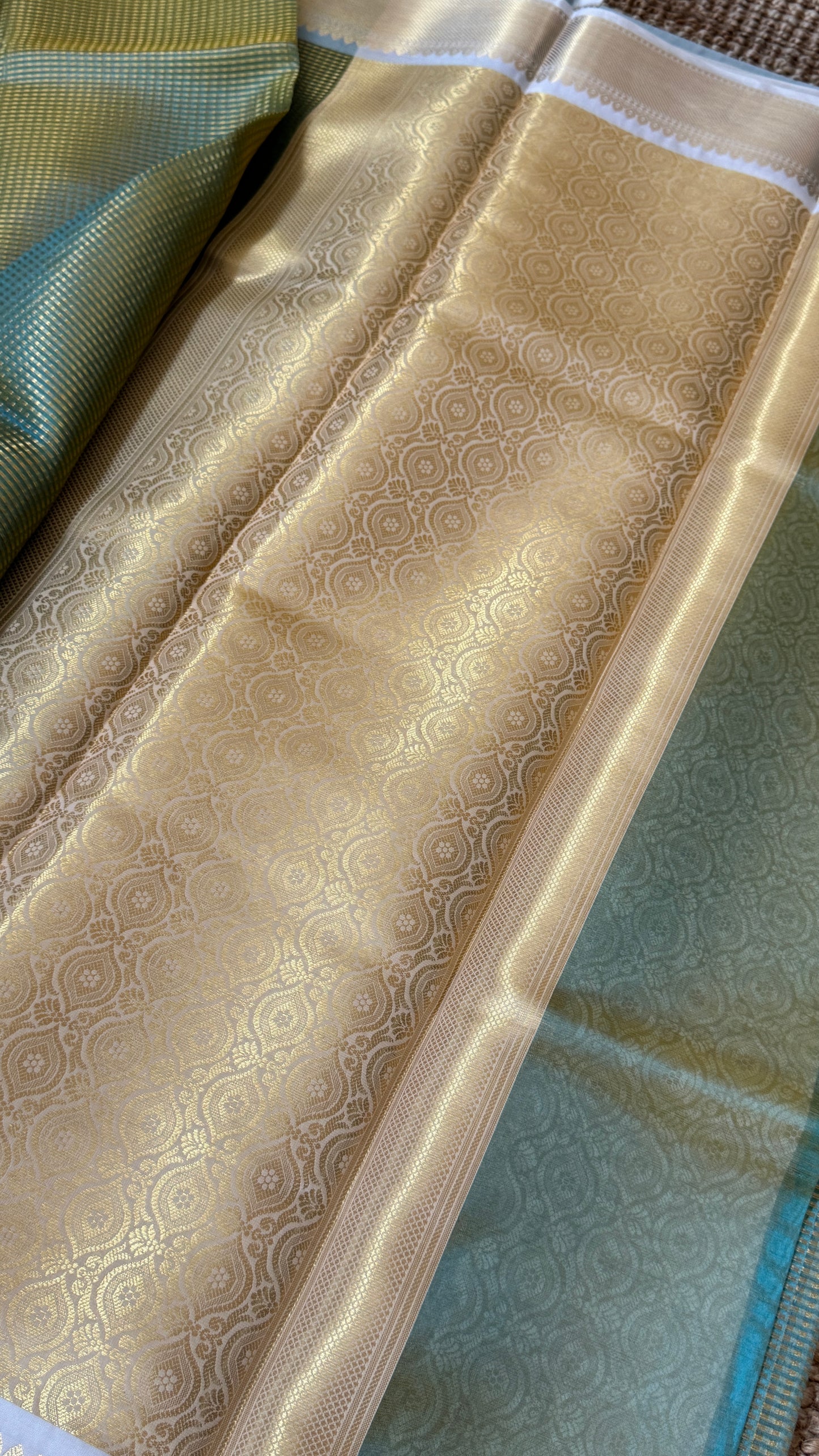 Green Semi Tissue Silk Saree - Baby Green