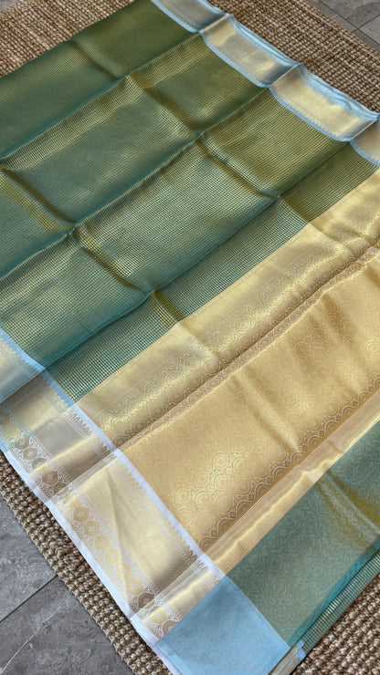 Green Semi Tissue Silk Saree - Baby Green