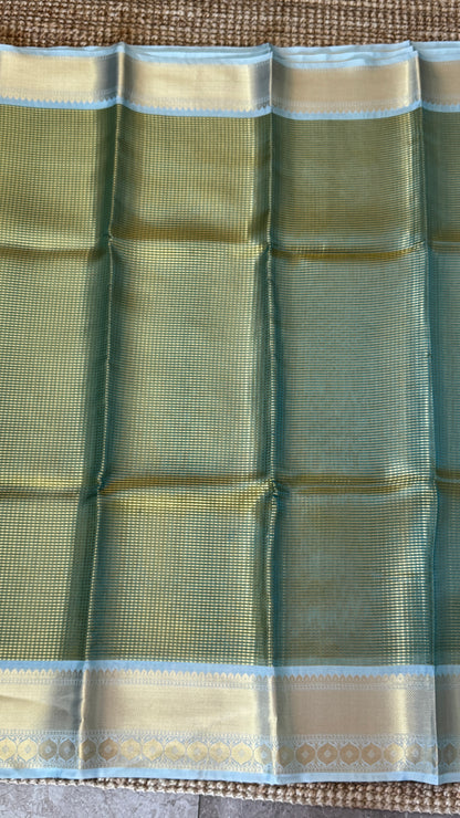 Green Semi Tissue Silk Saree - Baby Green