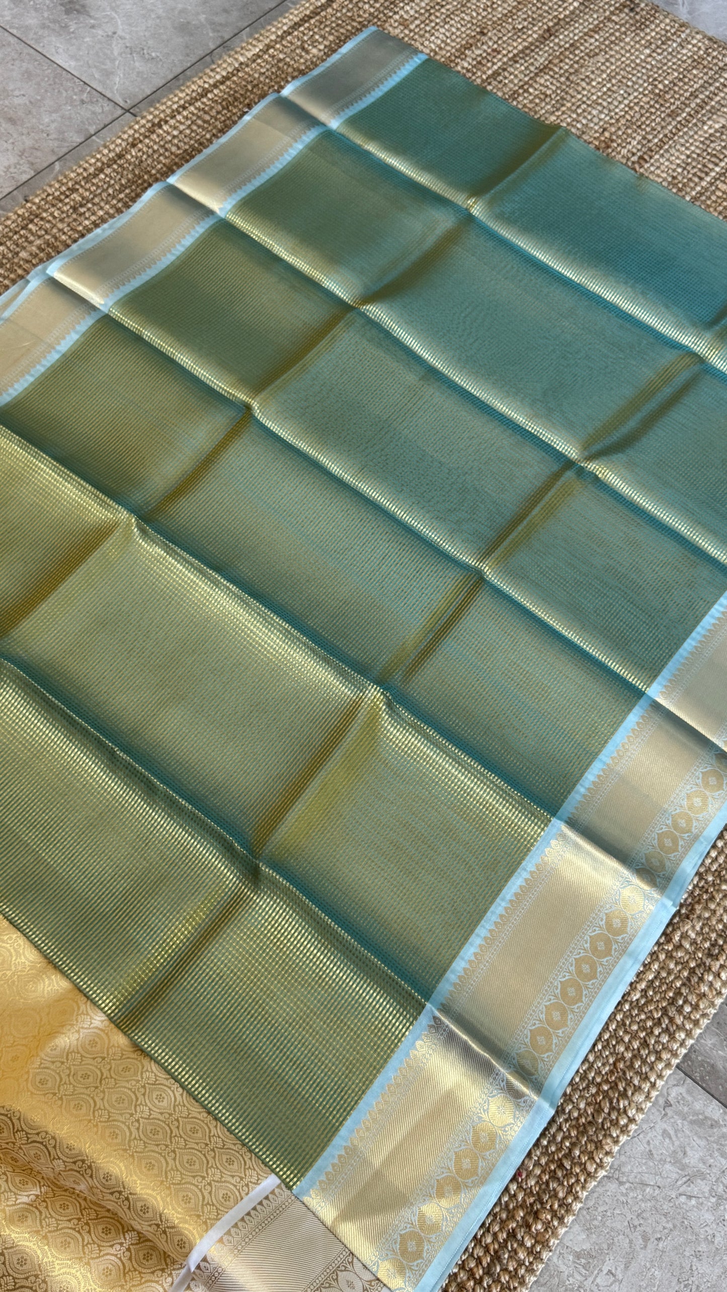 Green Semi Tissue Silk Saree - Baby Green