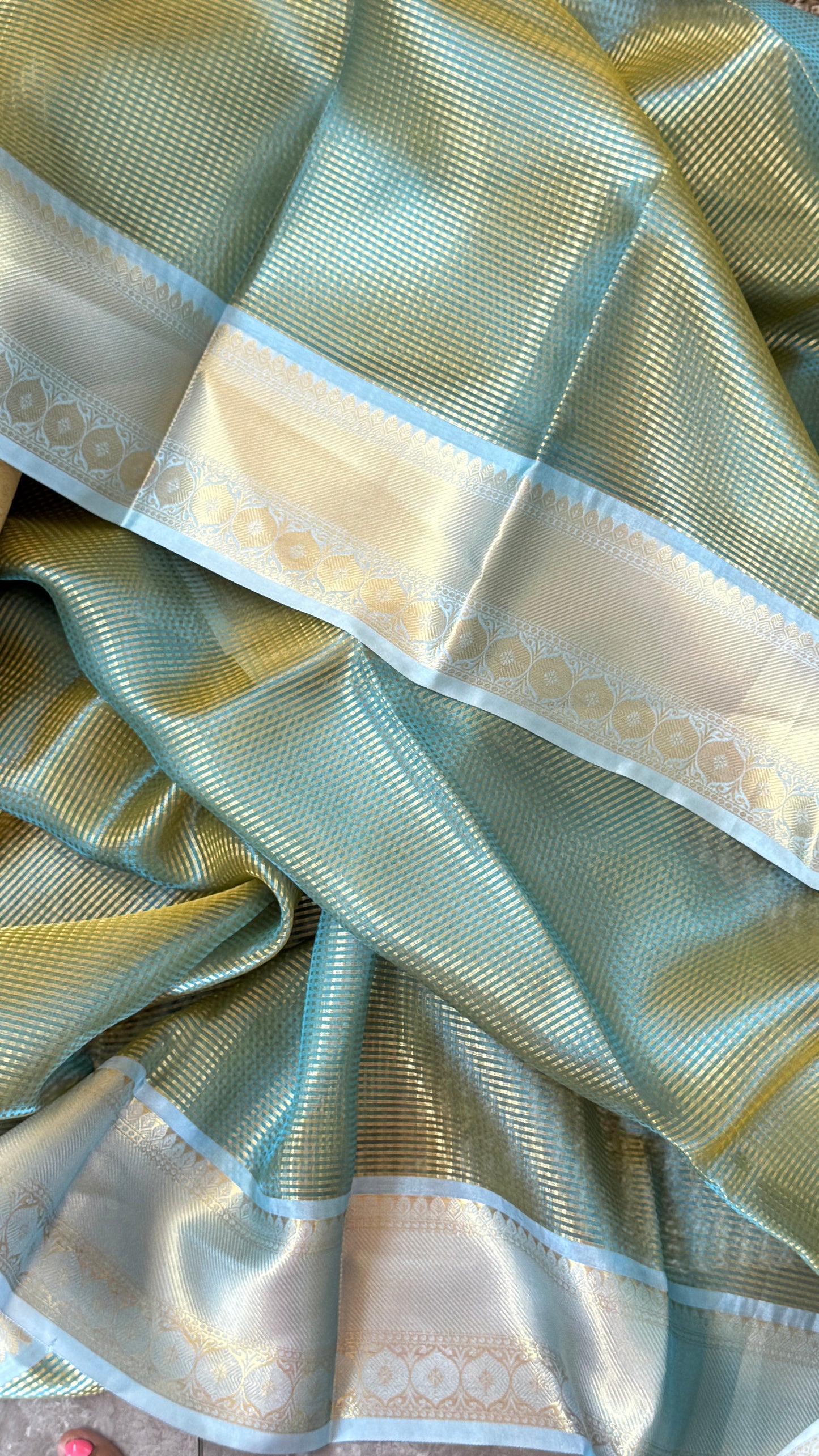 Green Semi Tissue Silk Saree - Baby Green