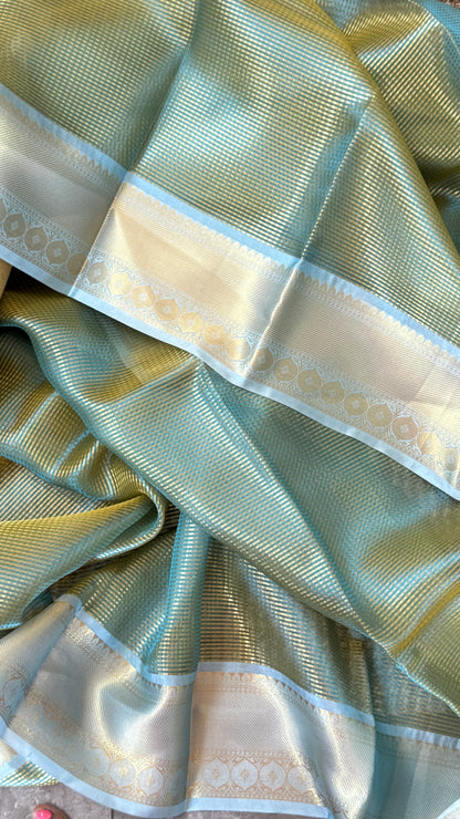 Green Semi Tissue Silk Saree - Baby Green