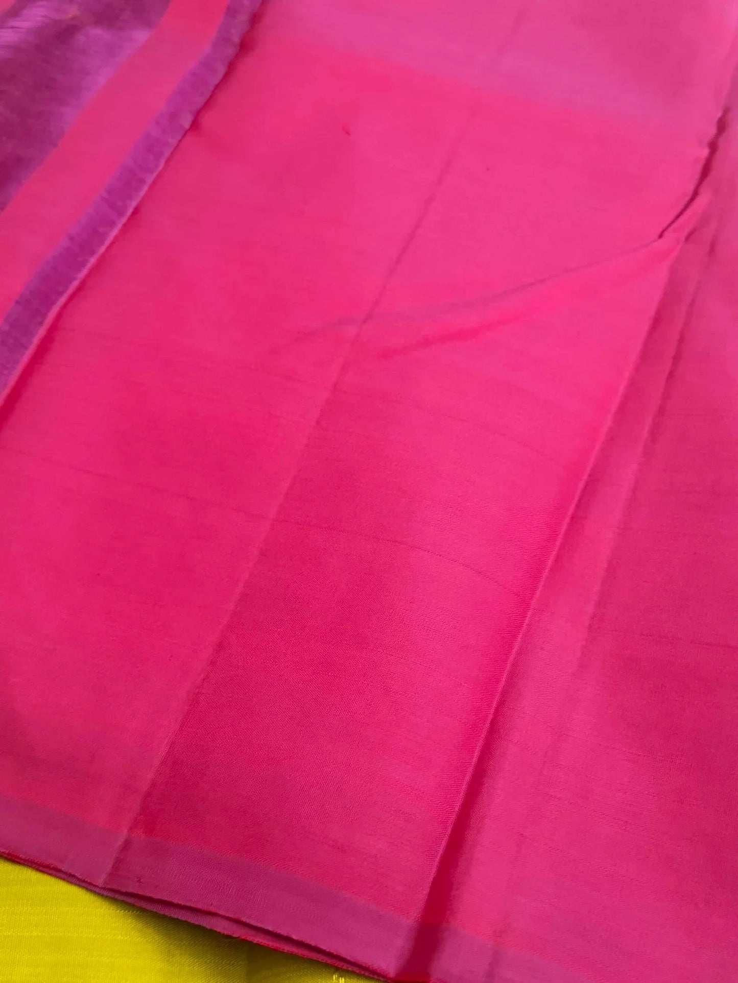 Parrot Green Pure Kanchipuram Silk Saree with Magenta Pallu | Silk Mark Certified
