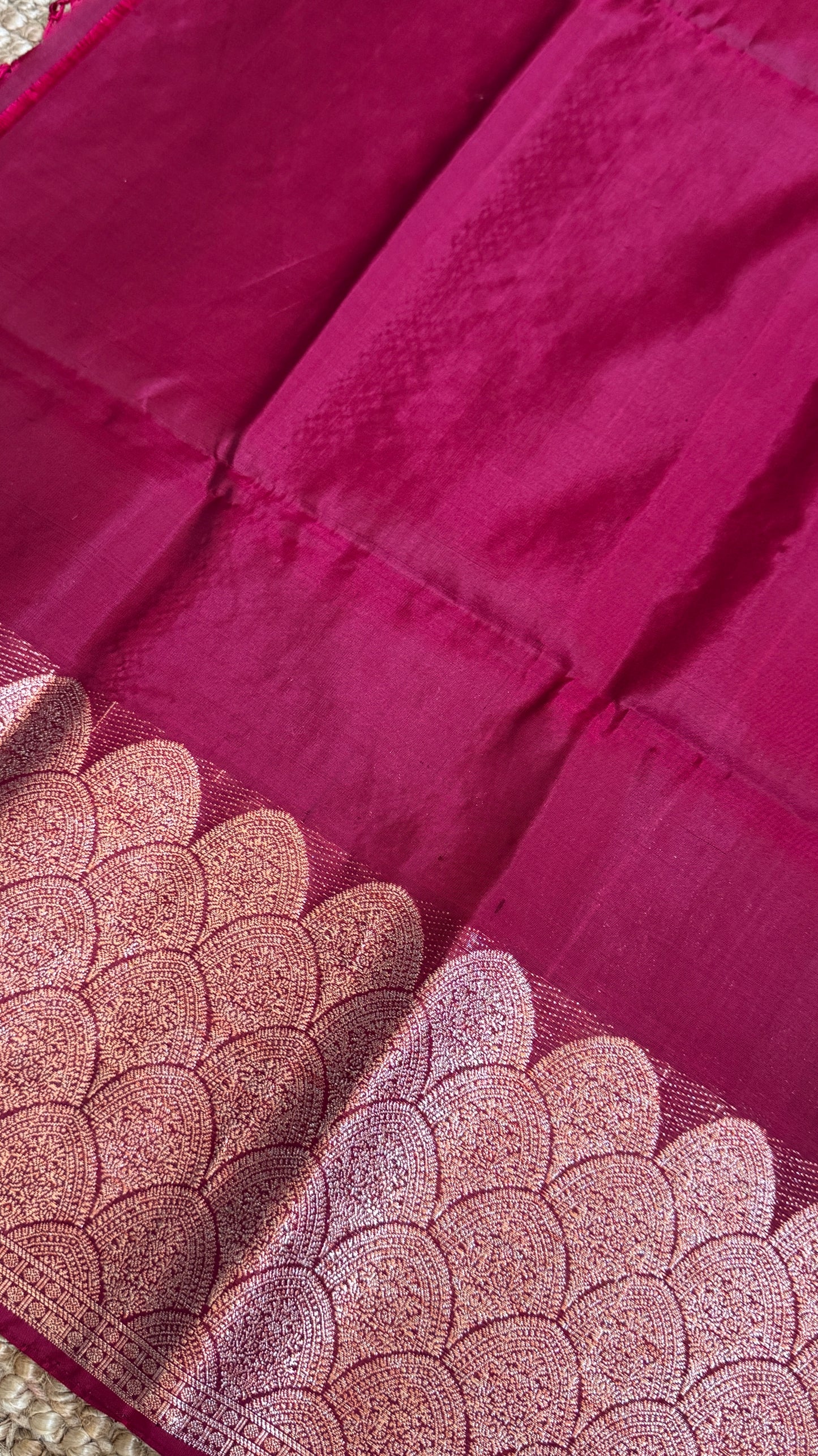 Nude & Maroon Pure Soft Silk Handloom Saree | Silk Mark Certified
