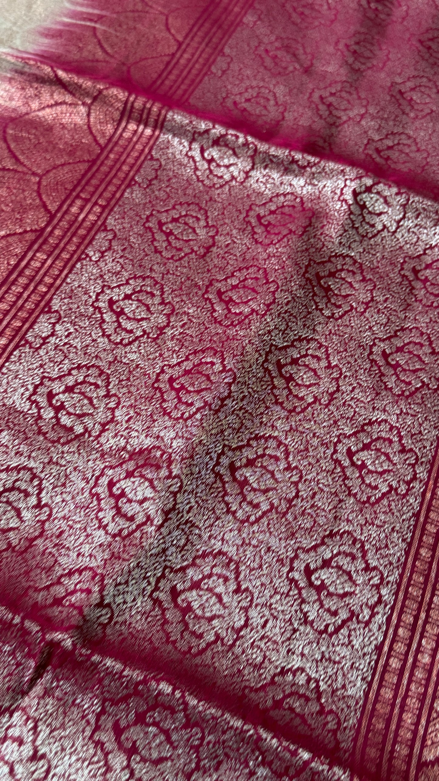 Nude & Maroon Pure Soft Silk Handloom Saree | Silk Mark Certified