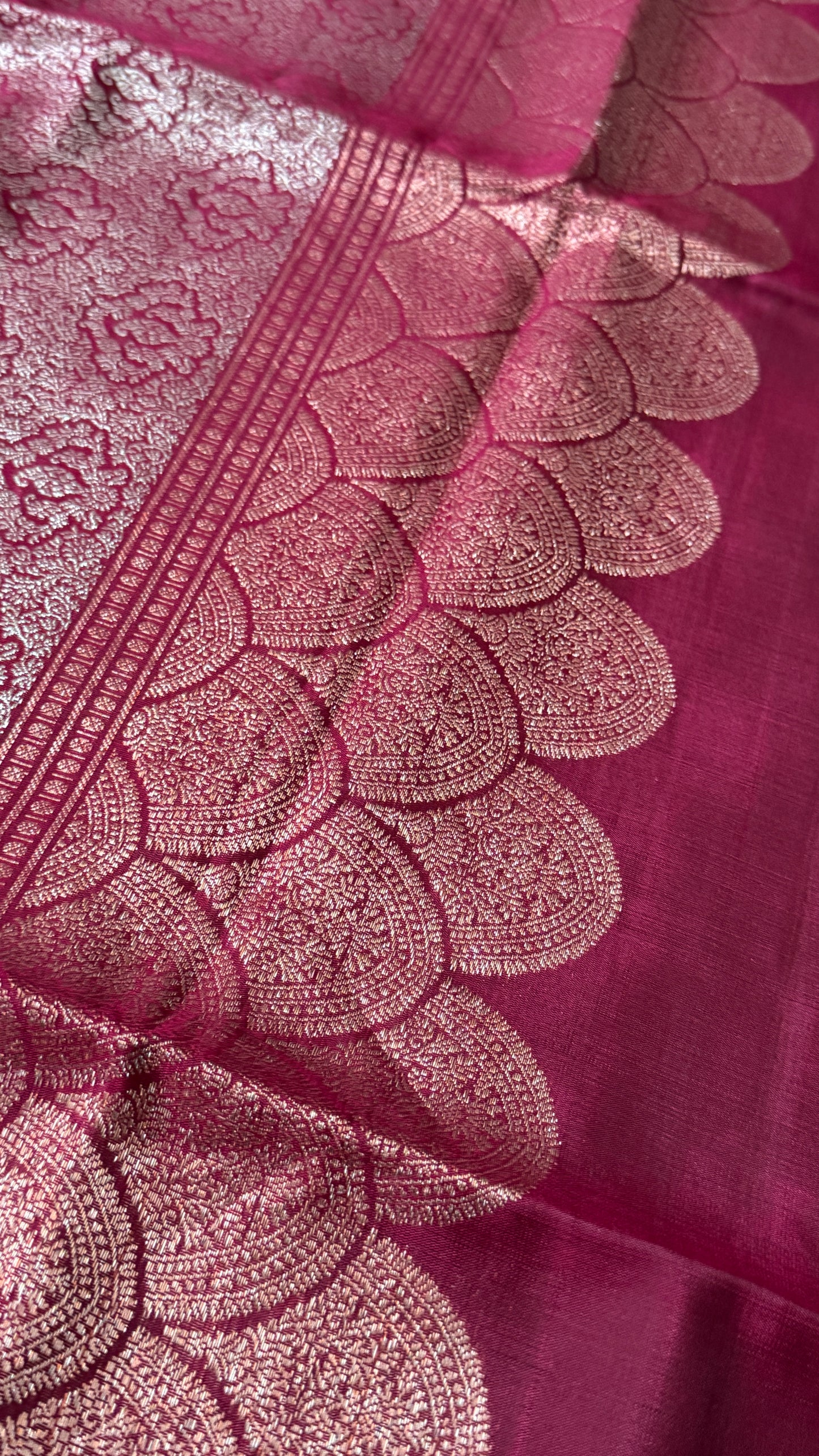 Nude & Maroon Pure Soft Silk Handloom Saree | Silk Mark Certified