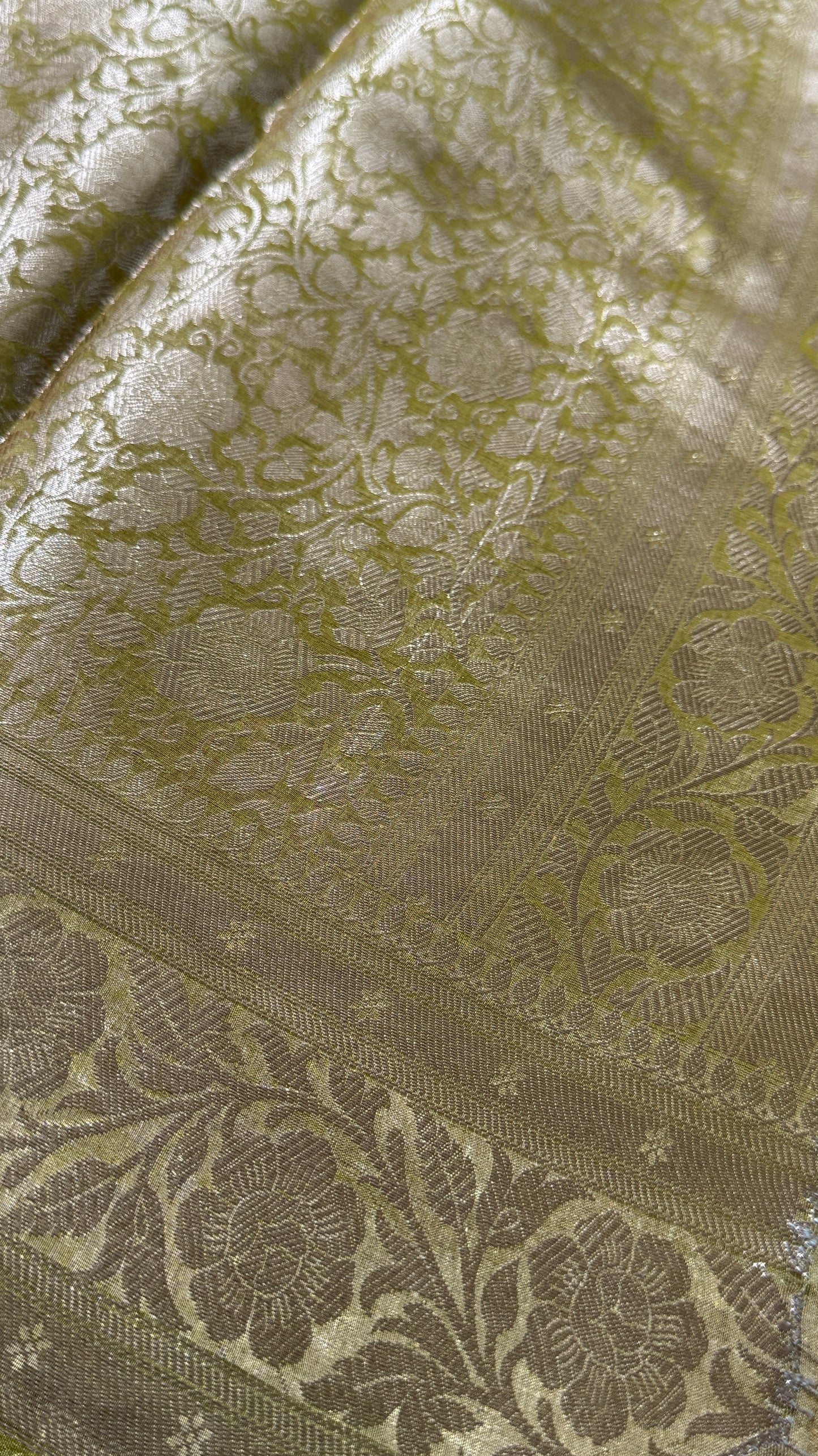 Pure Tissue Silk Saree - Light Olive Green