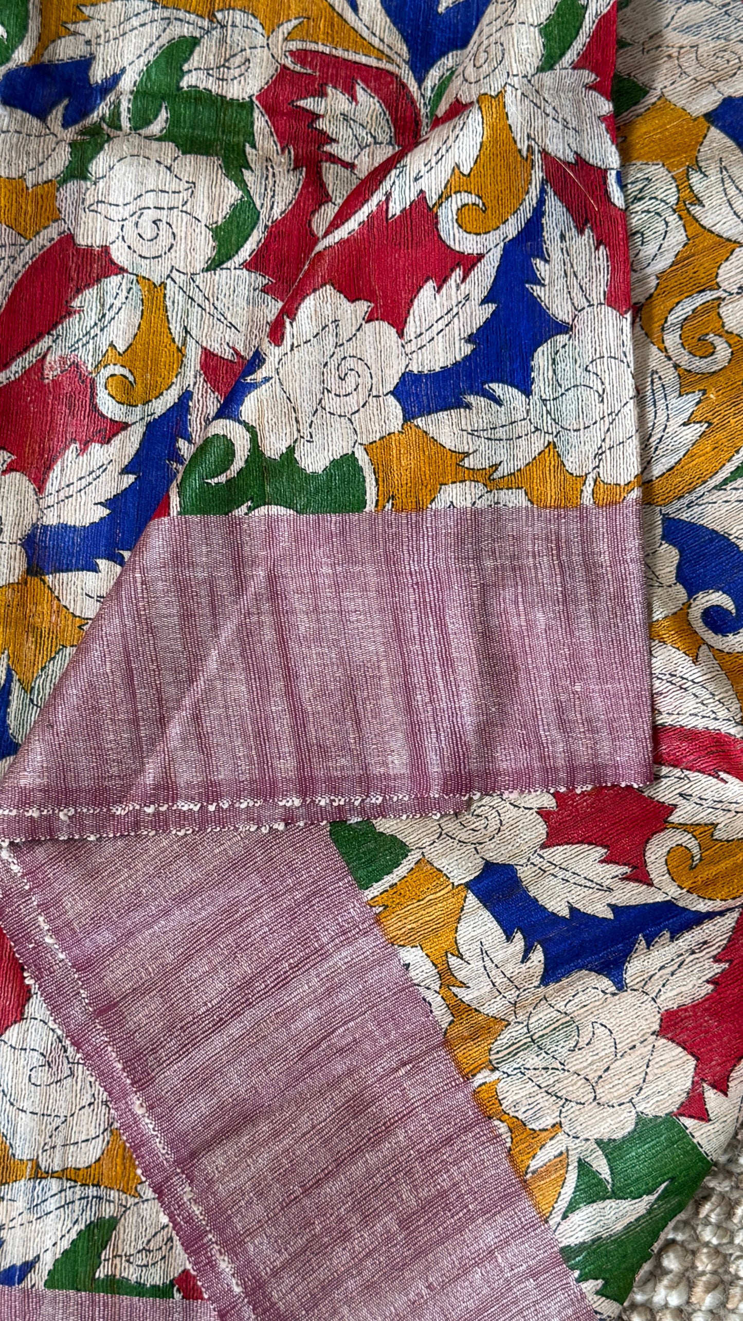 Pure Handloom Giccha Tussar Silk Saree – Multicolour