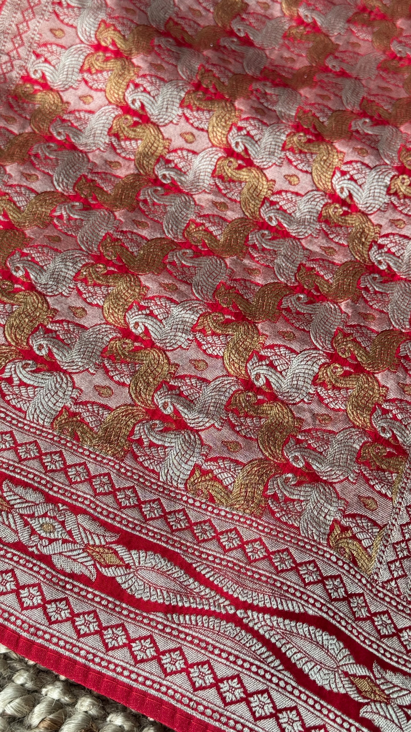 Pure Mashru Satin Silk Banarasi Saree - Crimson Red