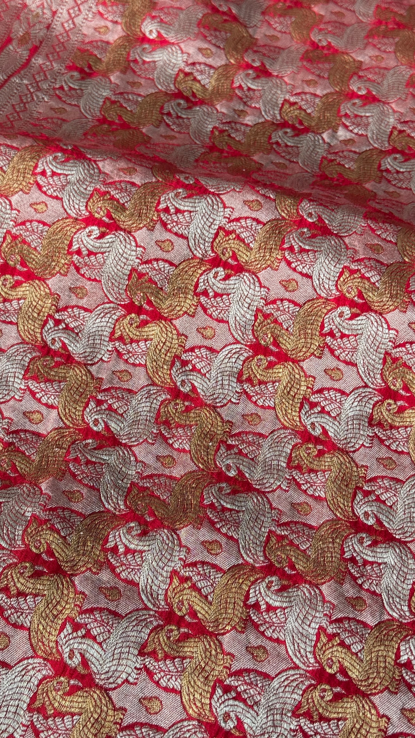 Pure Mashru Satin Silk Banarasi Saree - Crimson Red