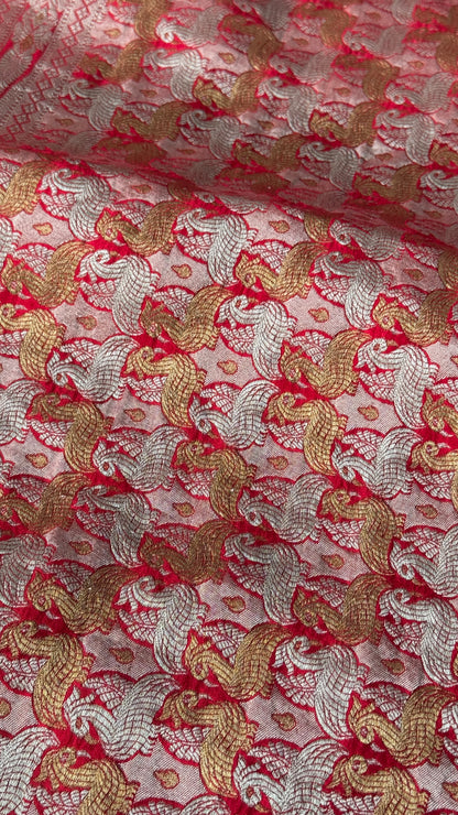Pure Mashru Satin Silk Banarasi Saree - Crimson Red