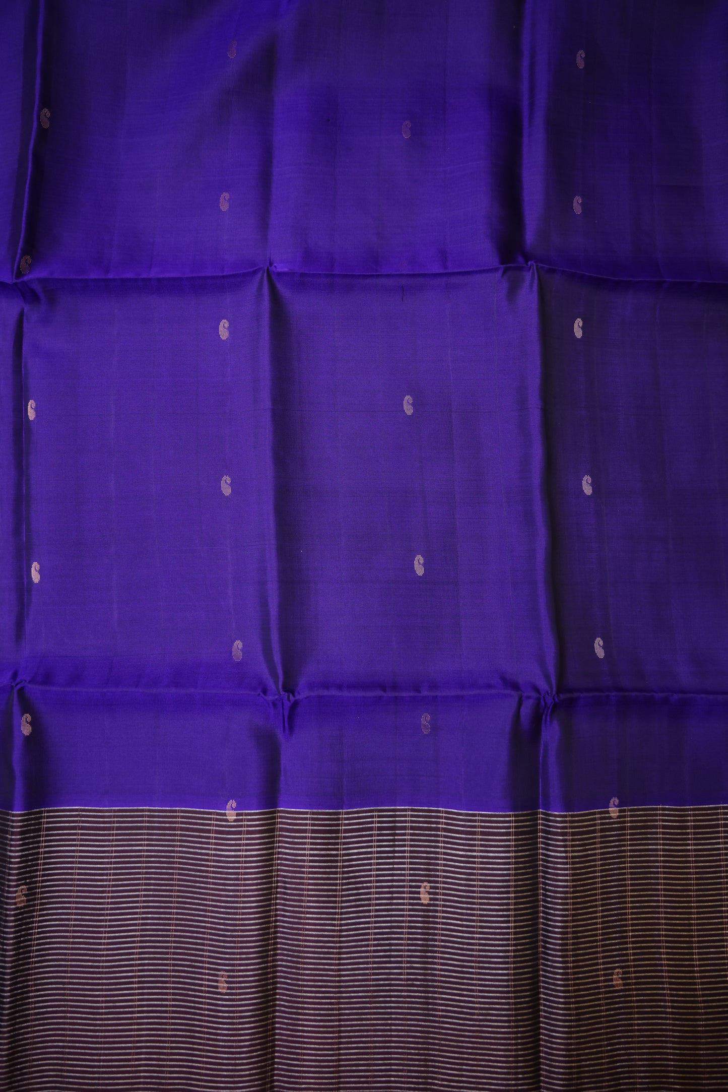 Pure Soft Silk Saree - Royal Blue with Deep Maroon