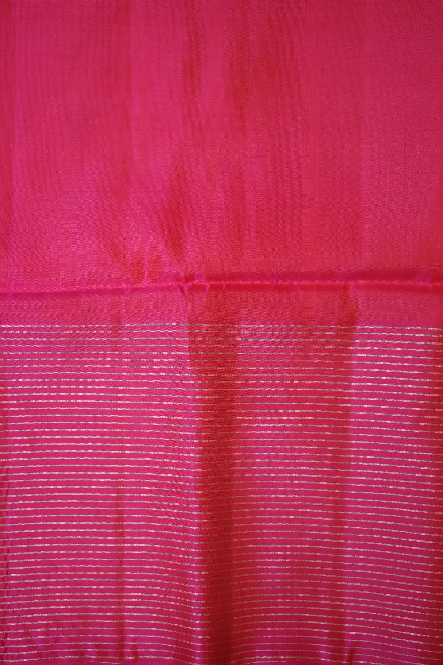 Pure Soft Silk Saree - Peach with Hot Pink
