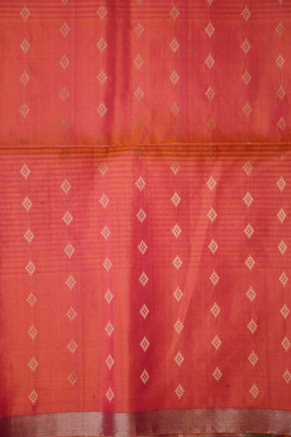 Pure Soft Silk Saree - Deep Plum Purple with Orange