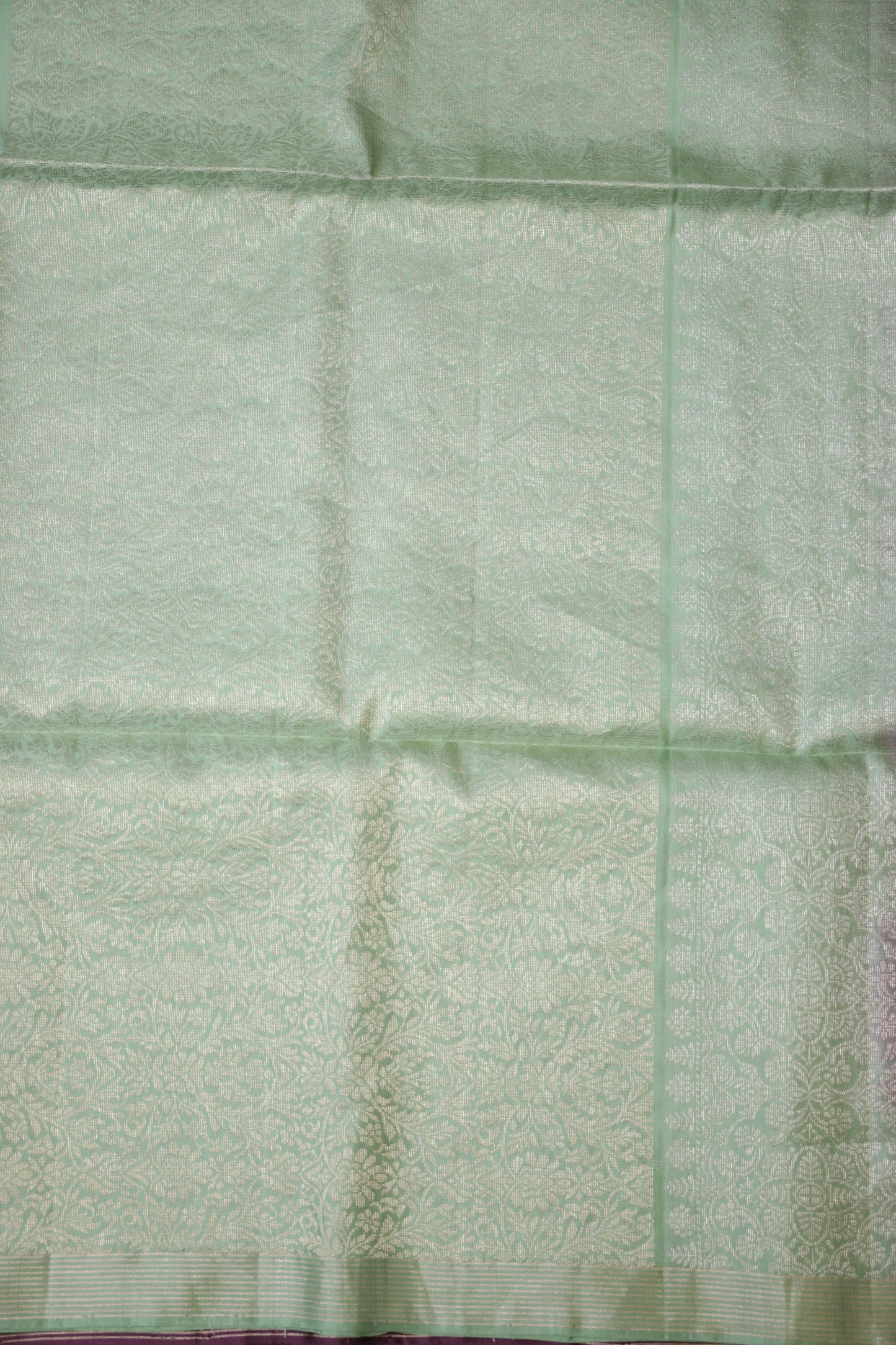 Pure Soft Silk Saree - Purple with Mint Green