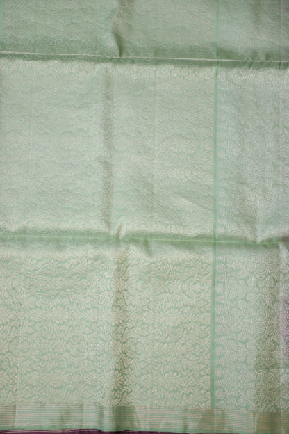 Pure Soft Silk Saree - Purple with Mint Green