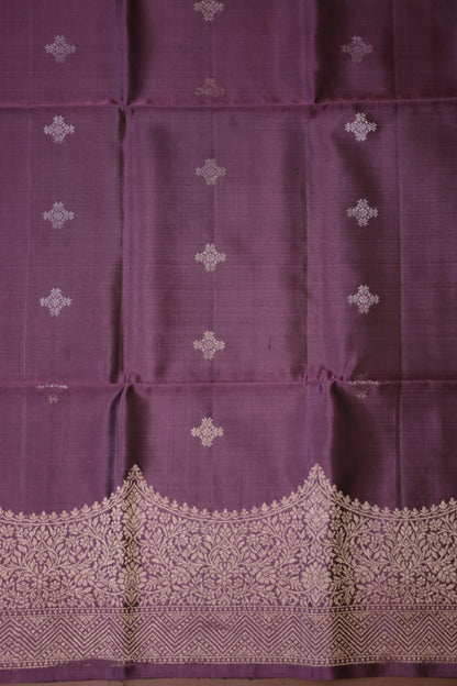 Pure Soft Silk Saree - Purple with Mint Green