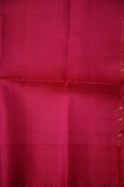 Pure Soft Silk Saree - Blue-Violet with Pink Border