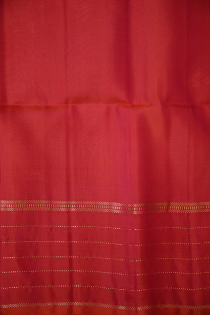 Pure Soft Silk Saree - Half White with Orange and Pink
