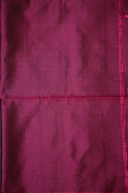 Pure Soft Silk Saree - Deep Bottle Green with Pink