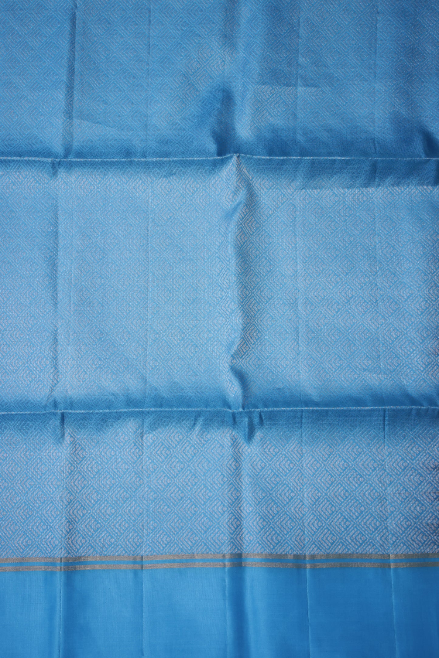 Pure Soft Silk Saree - Deep Green with Sky Blue