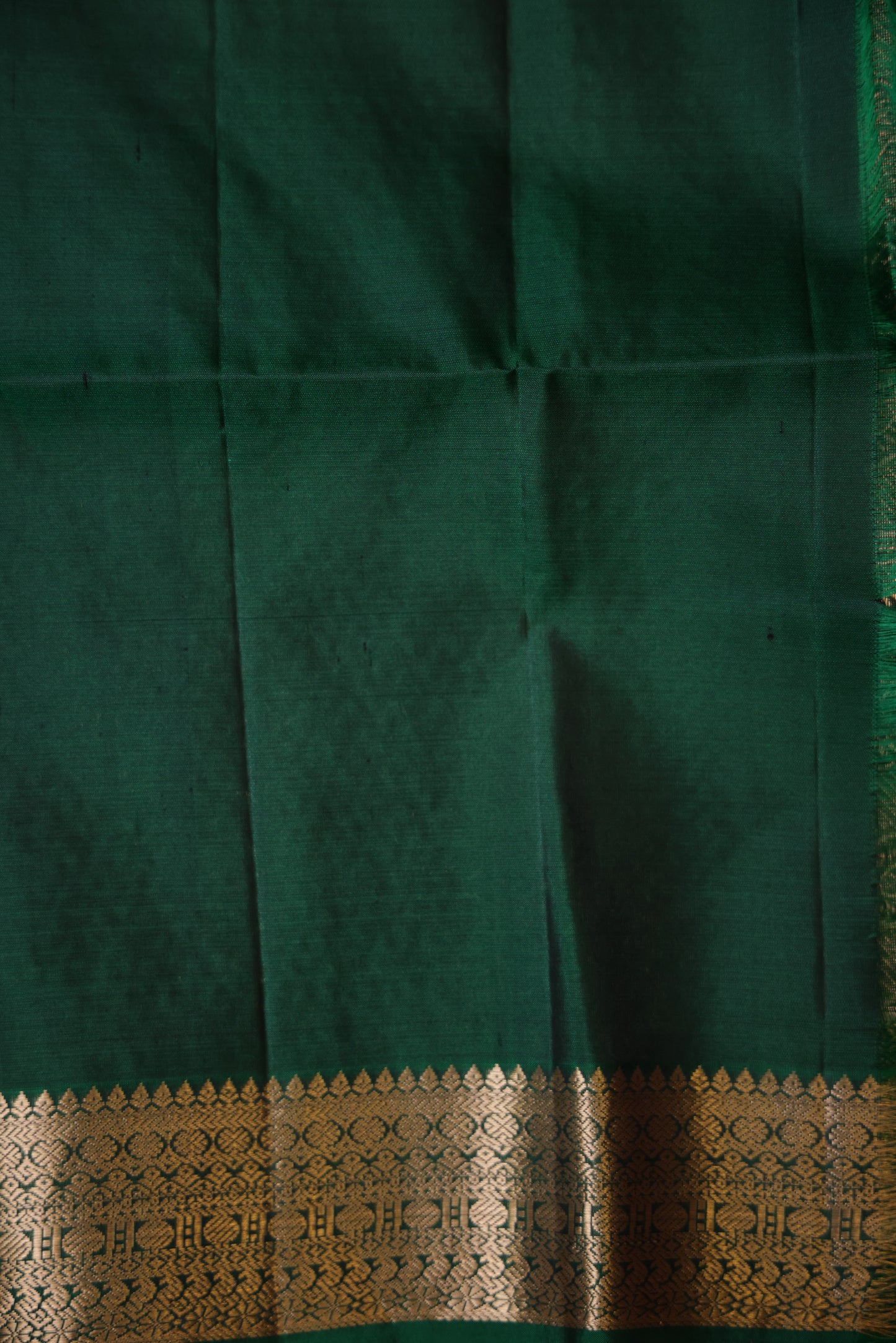 Pure Soft Silk Saree - Rich Pink with Deep Green